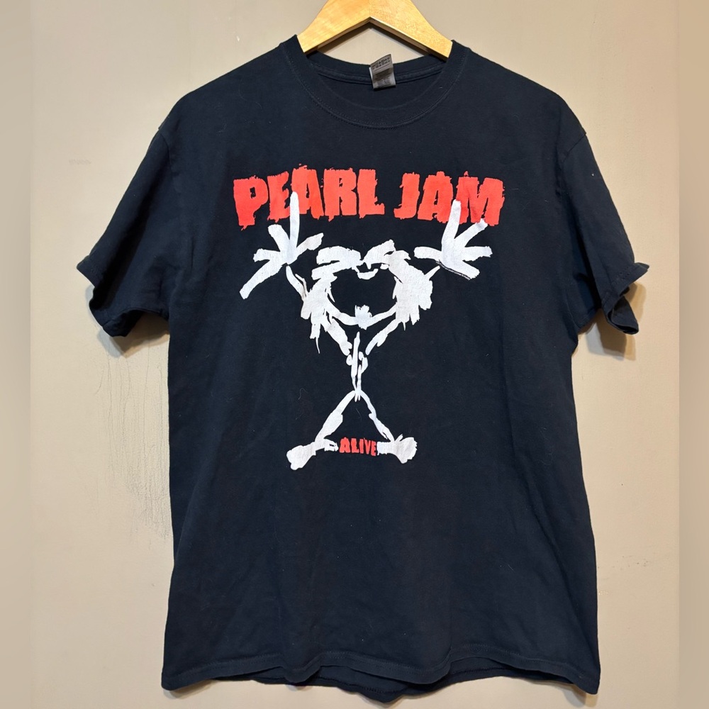PEARL JAM Gildan Alive Tour Concert Stick Figure Man 2017 Graphic Cotton T-Shirt